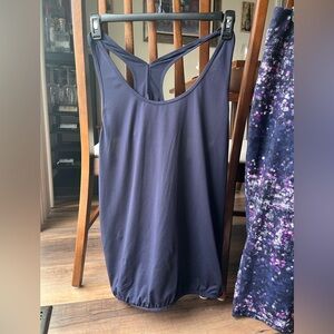 Tek Gear Navy Dri-Tek Shirt Top in Size 2X! Banded Bottom and Open Back!